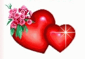 Gif animé coeurs fleurs 